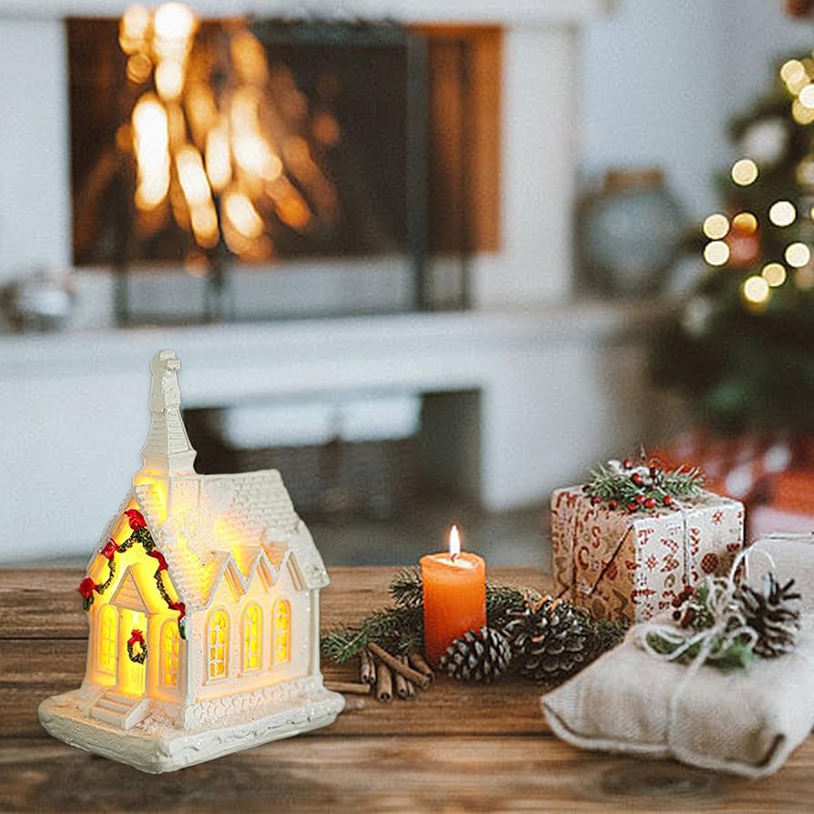 Amazon.co.jp: Wuasrgih クリスマス用のミニチュアハウス